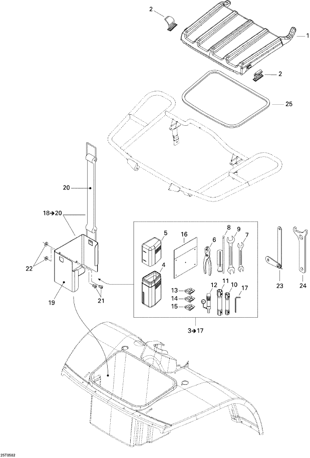 Fits 2004-2006 Can-Am Atvs Tool Box, OEM Part # A50121179000