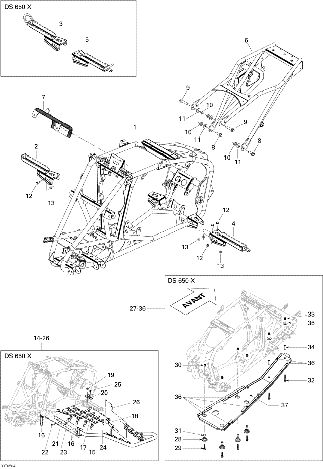 Fits 2005-2007 Can-Am DS 650 X / DS 650/DS 650 X LH Support, OEM Part # 705001140