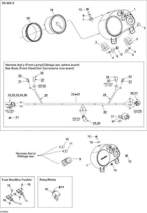 Fits 2004-2007 Can-Am DS 650 X / DS 650/DS 650 Baja/X / DS 650/DS 650 X Holder, OEM Part # 710000505