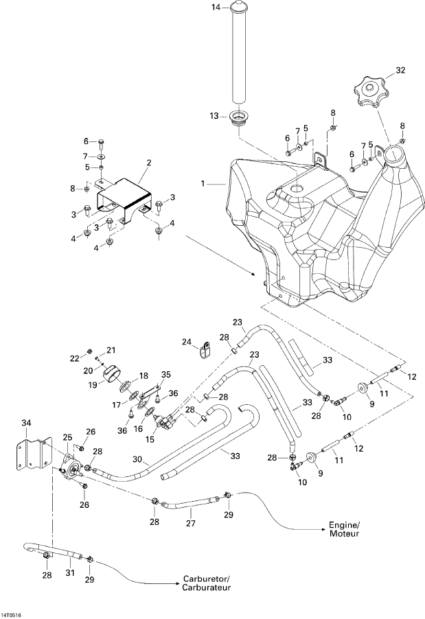 Fits 2002-2005 Can-Am Atvs Formed Hose, OEM Part # 709000047