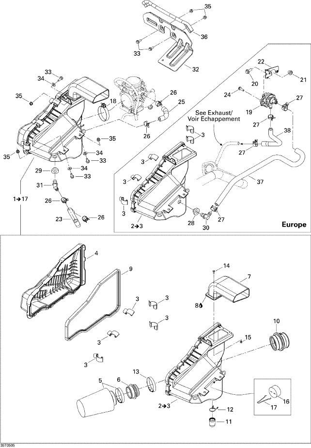 Fits 2005-2008 Can-Am Atvs Inlet Hose, OEM Part # 707800219