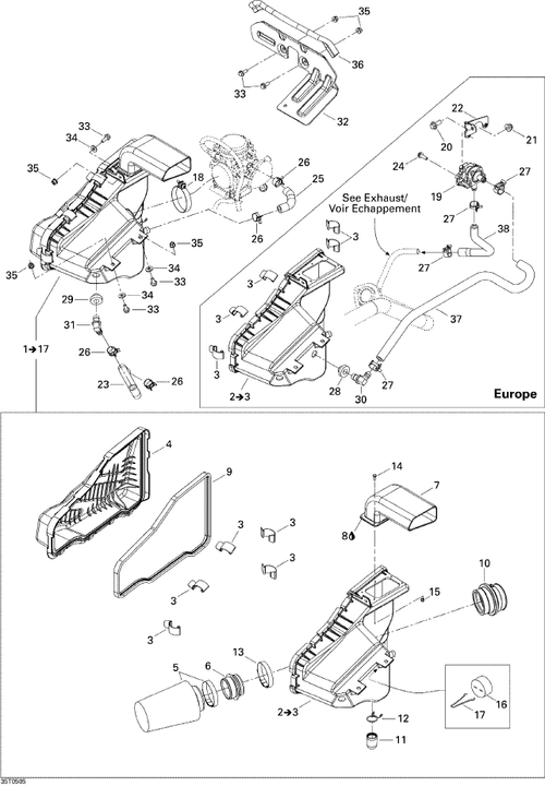 Fits 2005-2008 Can-Am Atvs Inlet Hose, OEM Part # 707800219