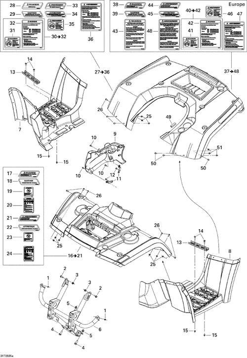 Fits 2005 Can-Am Outlander 330/400 STD 2 X 4 / Outlander 330/400 STD 4 X 4 / Outlander 400 XT 4 X 4 Warning Decal, Public Roads Use, OEM Part # 704900911