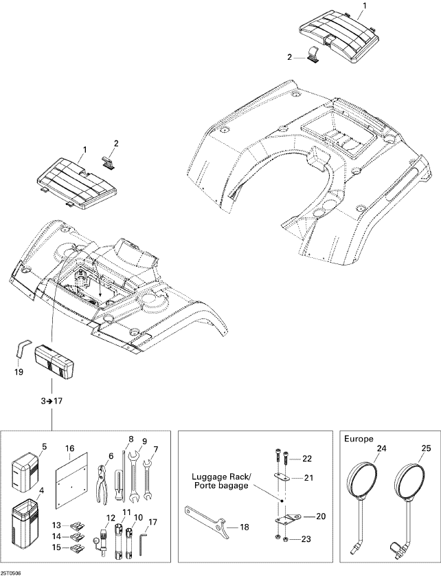 Fits 2004-2006 Can-Am Atvs Tool Box, OEM Part # A50121179000