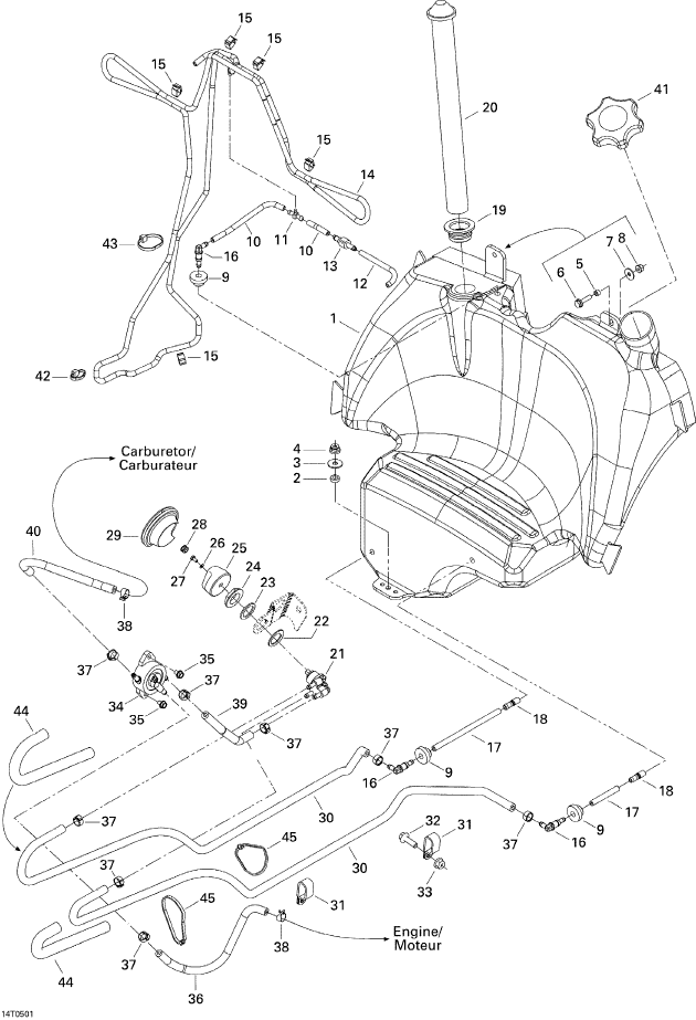 Fits 1999-2005 Can-Am Atvs Vent Hose, OEM Part # 709000029