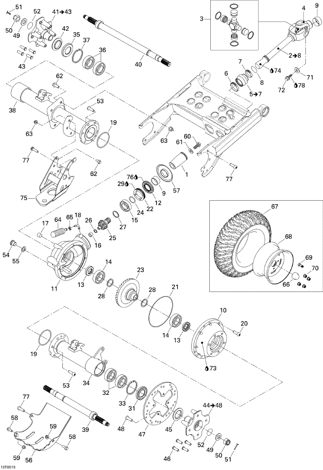 Fits 2002-2005 Can-Am Atvs LH Axle Tube, OEM Part # 705500182