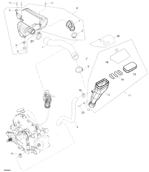 Fits 2005-2007 Can-Am Rally 175 Vent Hose, OEM Part # A17254179000