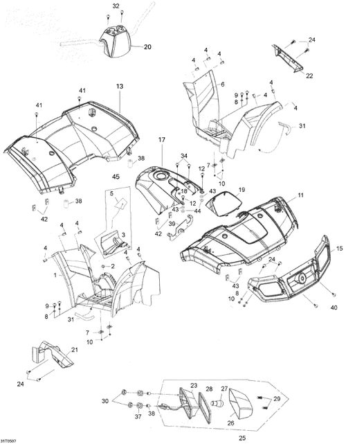 Fits 2005-2007 Can-Am Rally 175 Rear Cover Rubber, OEM Part # A83406179000