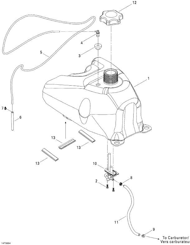 Fits 2000-2007 Can-Am Atvs Fuel Tank, OEM Part # 709000010
