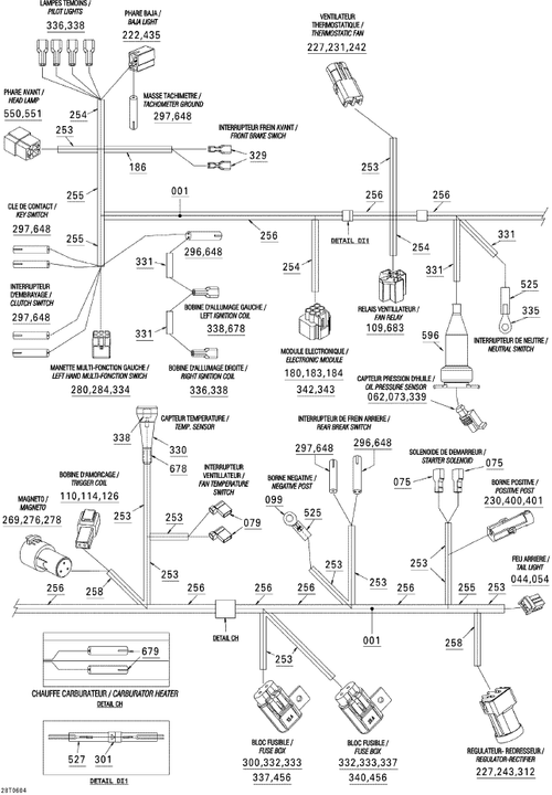 Fits 2004-2007 Can-Am DS 650 X / DS 650/DS 650 Baja/X Male Terminal, OEM Part # 710000500