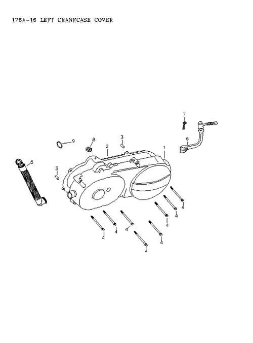 Fits 2006-2007 Can-Am Mini DS 90 4-strokes Duct Cover LH, OEM Part # A11345238000