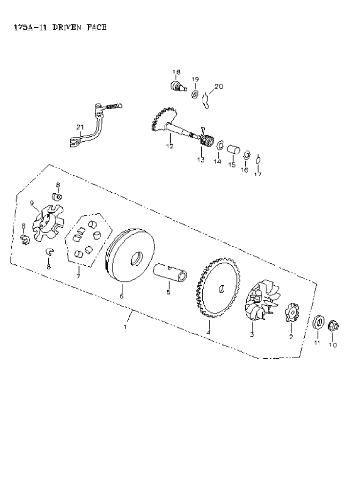 Fits 2006-2007 Can-Am Mini DS 90 4-strokes Kick Starter Arm Assy., OEM Part # A28300175000