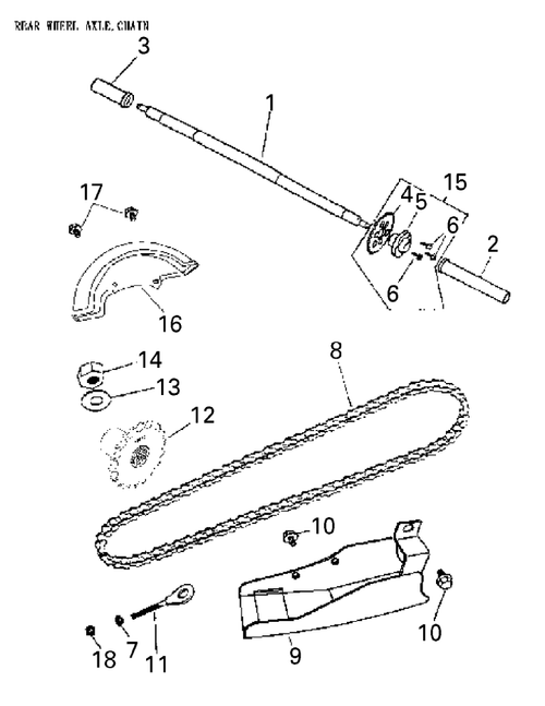 Fits 2006-2007 Can-Am Mini DS 90 4-strokes Rear Chain Cover, OEM Part # A40511175000
