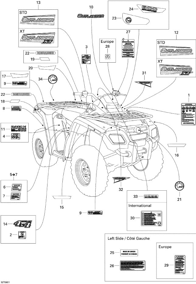 Fits 2006 Can-Am Atvs Warning Decal, Tire Pressure, OEM Part # 704901118