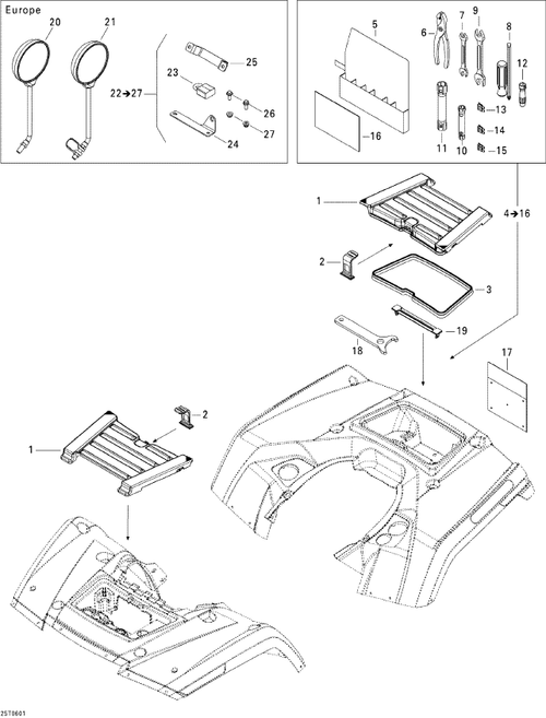 Fits 2006-2007 Ski-Doo Snowmobiles Security Kit, OEM Part # 705600479