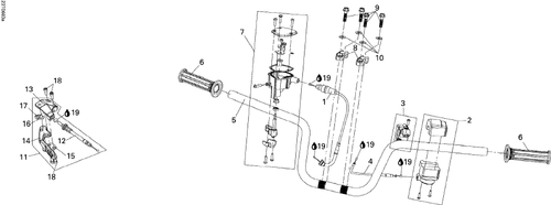 Fits 2006-2007 Can-Am DS 250, CE Parking Brake Lever, OEM Part # S53171RCA000