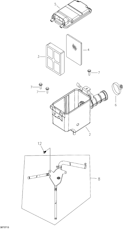 Fits 2007 Can-Am Mini DS 90 4-strokes Air Silencer Base, OEM Part # A1720617500B
