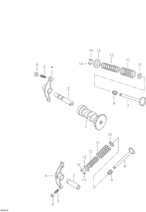 Fits 2006-2007 Can-Am Mini DS 90 4-strokes Valve Rocker Arm, OEM Part # A14431133000