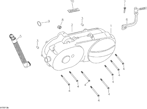 Fits 2006-2007 Can-Am Mini DS 90 4-strokes Duct Cover LH, OEM Part # A11345238000