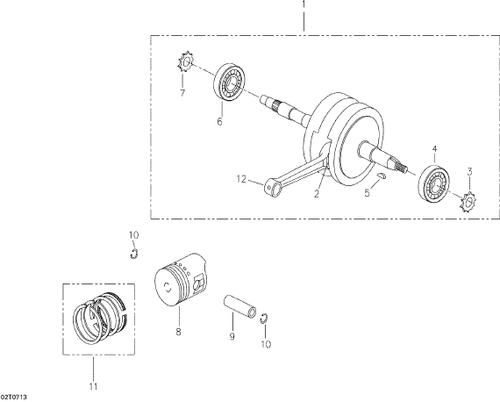 Fits 2006-2007 Can-Am Mini DS 90 4-strokes Radial Ball Bearing, OEM Part # A96100TMB204