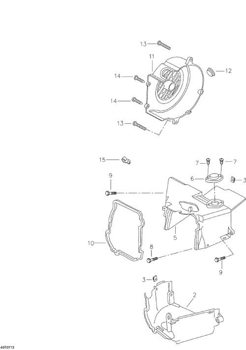 Fits 2006-2007 Can-Am Mini DS 90 4-strokes Shroud B, OEM Part # A19623133000