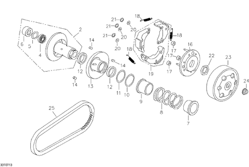 Fits 2006-2007 Can-Am Mini DS 90 4-strokes Seat-Spring, OEM Part # A23237133000