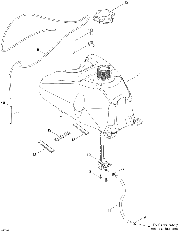 Fits 2000-2007 Can-Am Atvs Fuel Tank, OEM Part # 709000010
