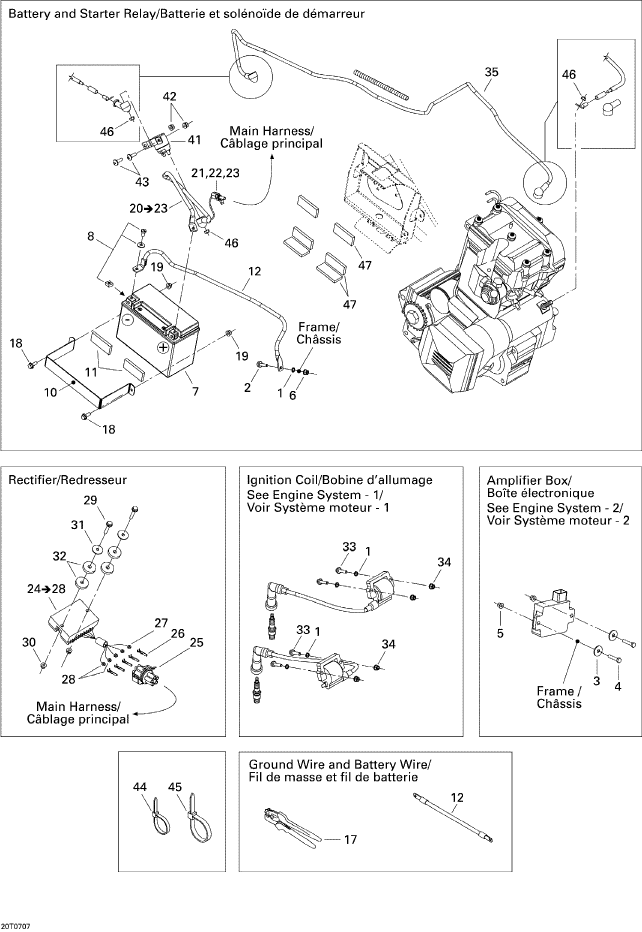 Fits 2002-2007 Can-Am DS 650 Baja / DS 650 X Battery Positive Cable, OEM Part # 710000282