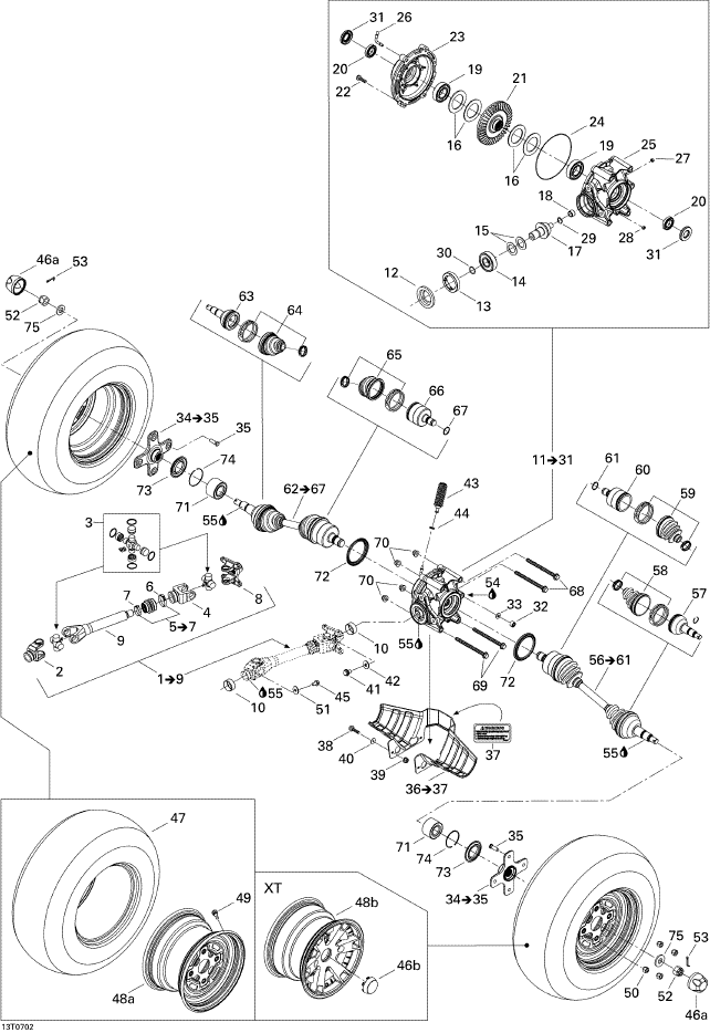 Fits 2005-2008 Can-Am Atvs Cv Joint, OEM Part # 705500701