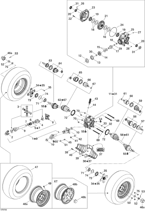 Fits 2005-2008 Can-Am Atvs Cv Joint, OEM Part # 705500701