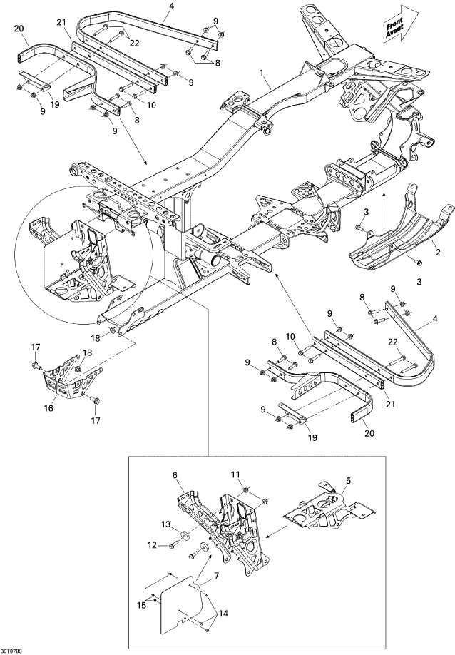 Fits 2007-2012 Ski-Doo Snowmobiles Mid Tube, OEM Part # 705201992