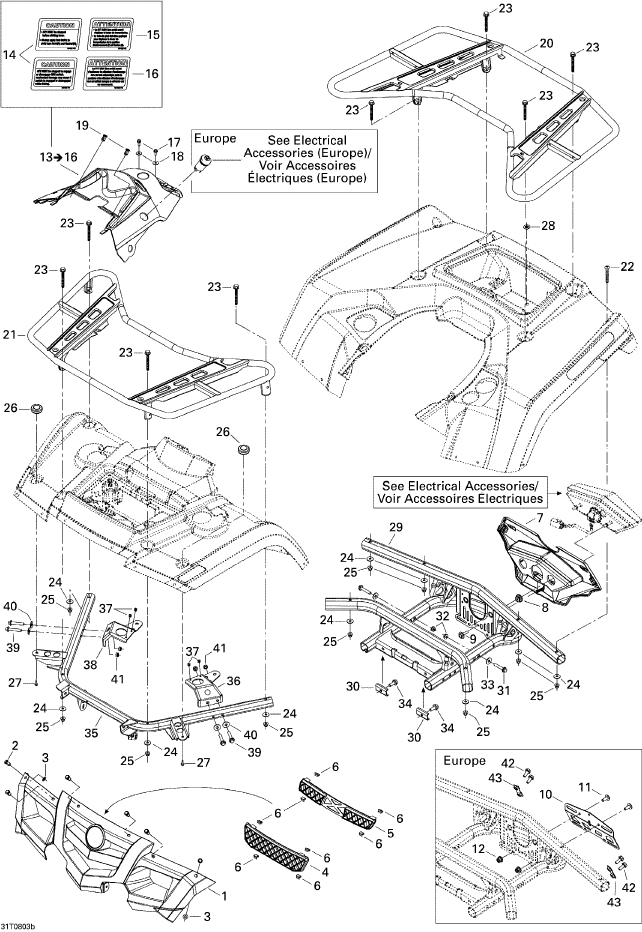 Fits 2006-2008 Can-Am Atvs Front Fascia, Green, OEM Part # 705001992