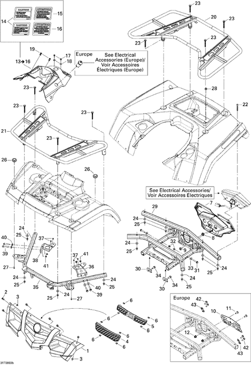 Fits 2006-2008 Can-Am Atvs Front Fascia, Green, OEM Part # 705001992