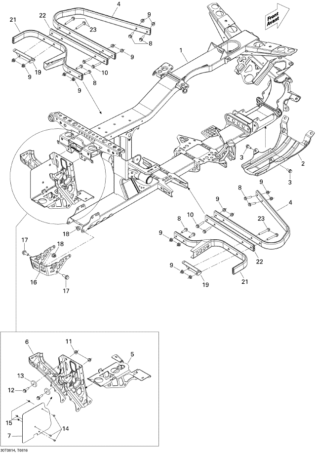 Fits 2007-2012 Ski-Doo Snowmobiles Mid Tube, OEM Part # 705201992