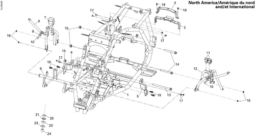 Fits 2006-2008 Can-Am DS 250 CVT / DS 250 NA / Inter LH Front Fender Support, OEM Part # S50522RCB000