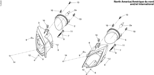Fits 2006-2008 Can-Am DS 250 CVT / DS 250 NA / Inter RH Head Light, OEM Part # S33100RCB000
