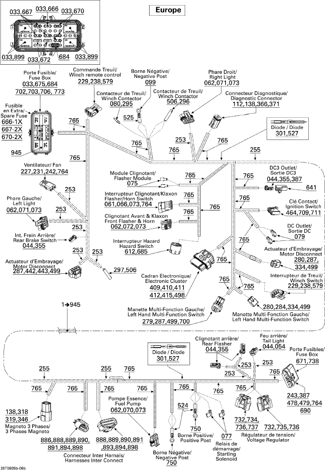 Fits 1999-2008 Ski-Doo Snowmobiles Female Terminal, OEM Part # 710000782