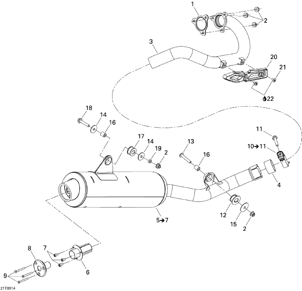 Fits 2008-2015 Can-Am Atvs Pipe Gasket, OEM Part # 514054289