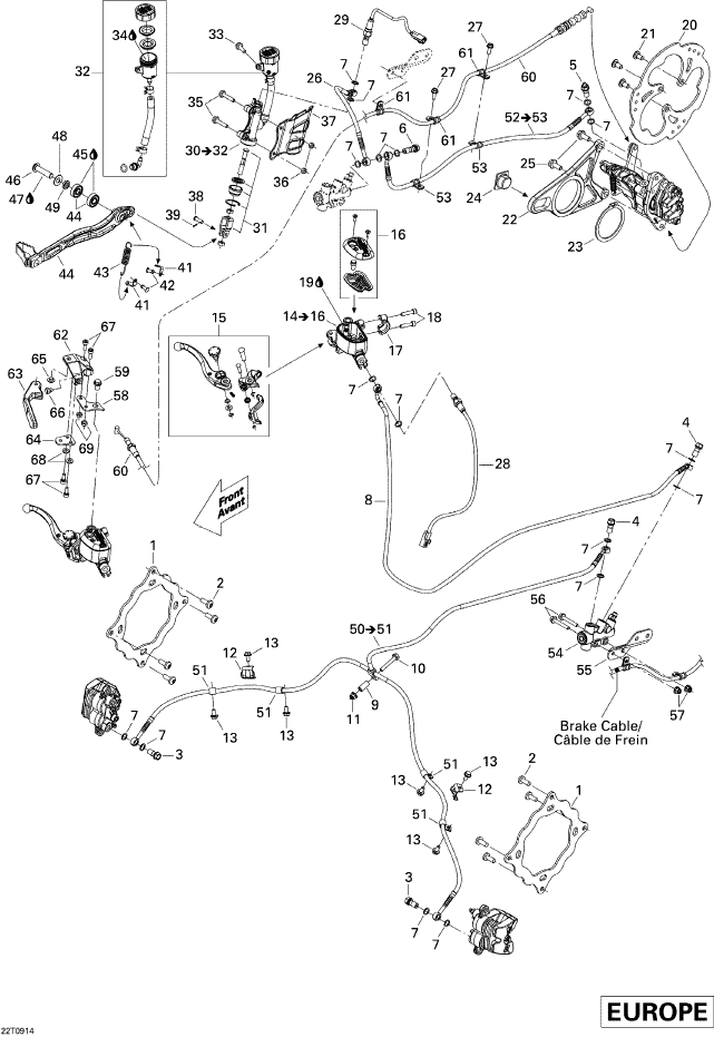 Fits 2009-2011 Can-Am DS 450 CE STD & X (3F9D,3G9D) / DS 450 EFI / DS 450 Xxc, Xmx EFI Lever Support, OEM Part # 705600660
