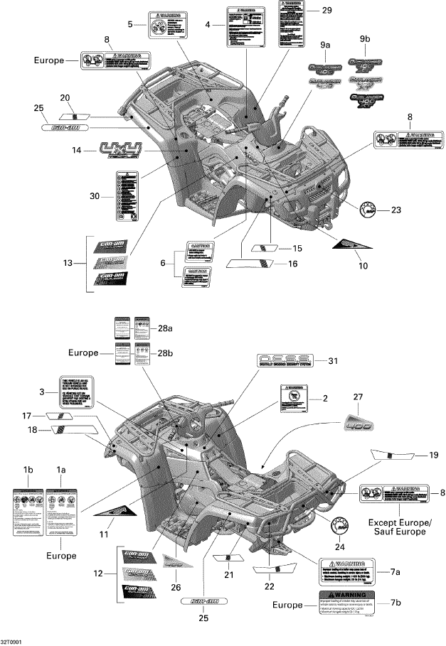 Fits 2009-2010 Can-Am Outlander 400 EFI Console Decal, 400 Xt, OEM Part # 704901700
