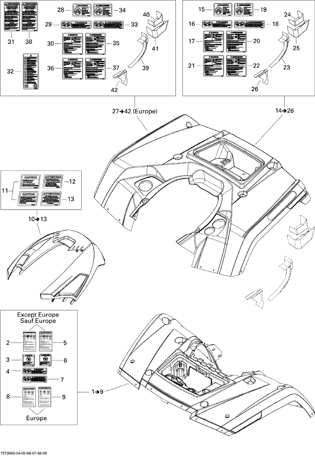Fits 2007-2011 Can-Am Atvs Warning Decal, Tire Pressure, OEM Part # 704901275