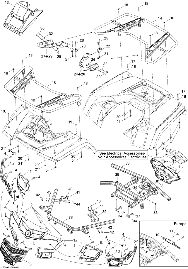 Fits 2009 Can-Am Outlander 800R EFI XT / Outlander Max 800R EFI XT Front Facia, Camo, OEM Part # 705003079