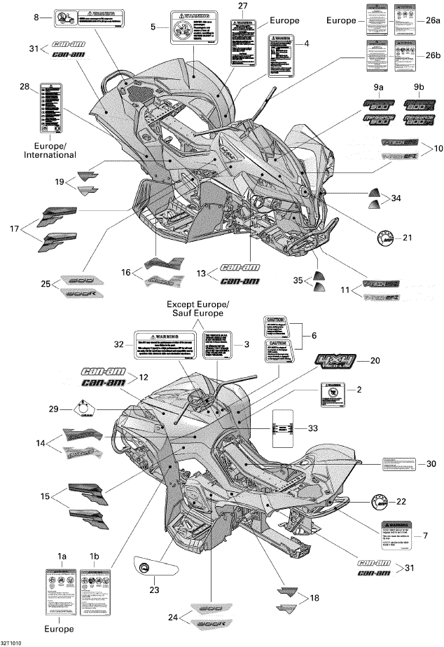 Fits 2009-2010 Ski-Doo Renegade 800R EFI STD Console Decal, 800R, OEM Part # 704901522