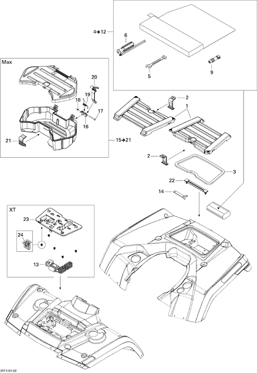 Fits 2006-2015 Can-Am Atvs Cover Latch Kit, OEM Part # 708200121