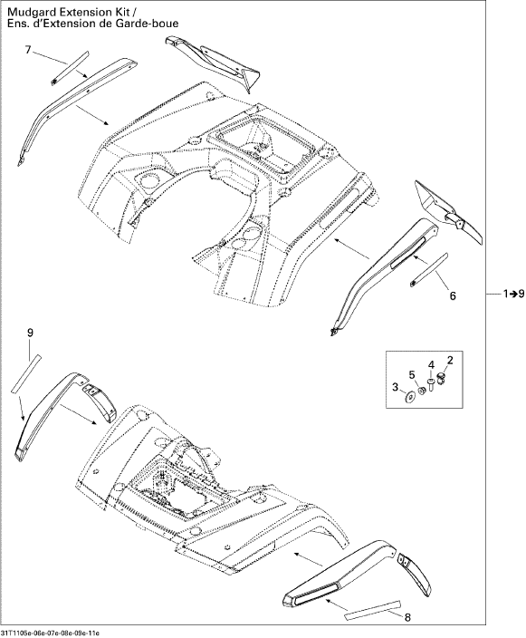 Fits 2007-2012 Can-Am Atvs RH Front Lateral Reflector, OEM Part # 704901432