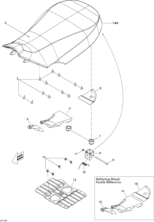 Fits 2008-2015 Can-Am Atvs Reflecting Sheet, OEM Part # 708000514