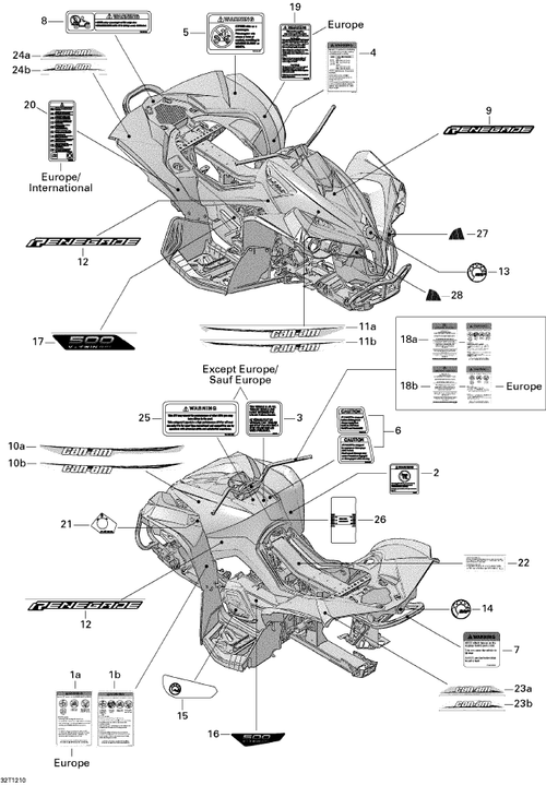 Fits 2000-2012 Ski-Doo Snowmobiles Warning Decal, Performance, OEM Part # 704900089