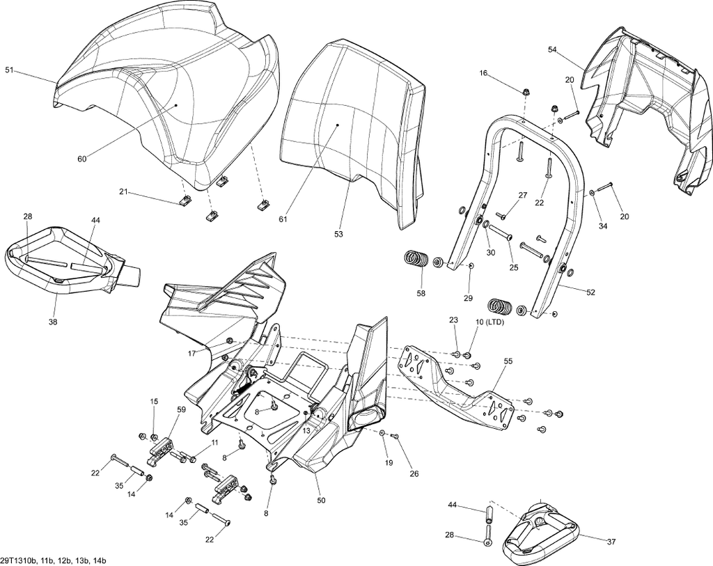 Fits 2013-2014 Can-Am Atvs Backrest, OEM Part # 708000982
