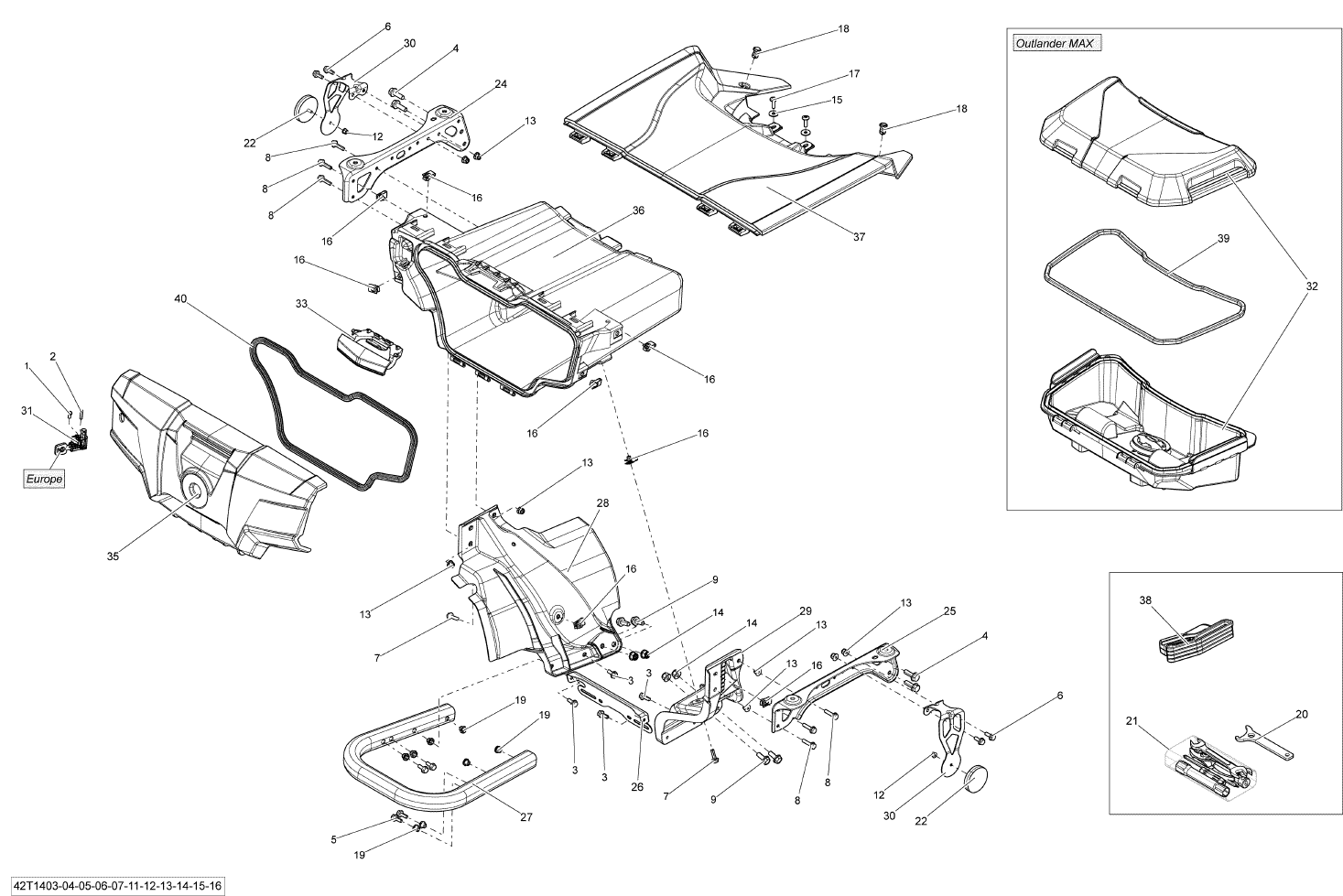 Fits 2013-2014 Can-Am Atvs Rear Bumper, OEM Part # 715001566