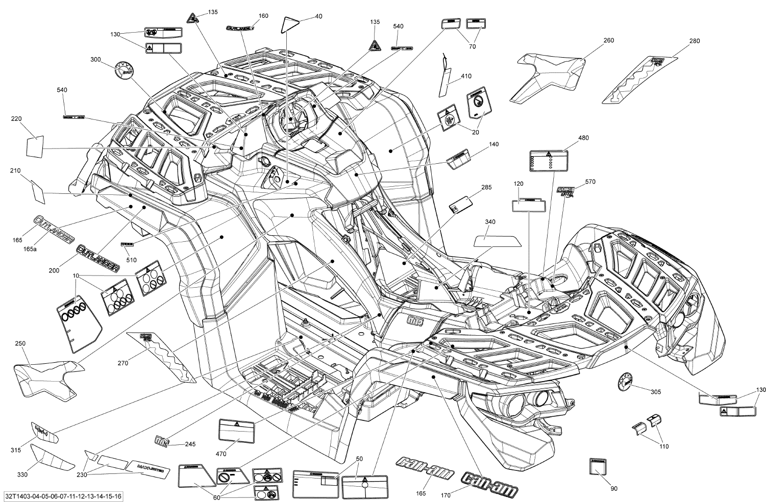 Fits 2013-2014 Can-Am Atvs RH Decal, Max Xt, OEM Part # 704903048
